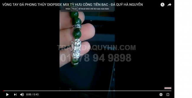 VÒNG TAY ĐÁ PHONG THỦY DIOPSIDE - đá quý hà nguyễn