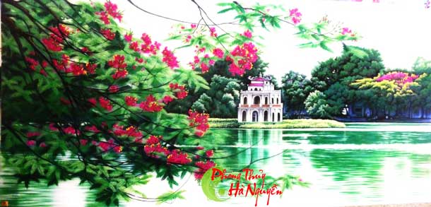 Tranh đá quý phong cảnh hồ gươm