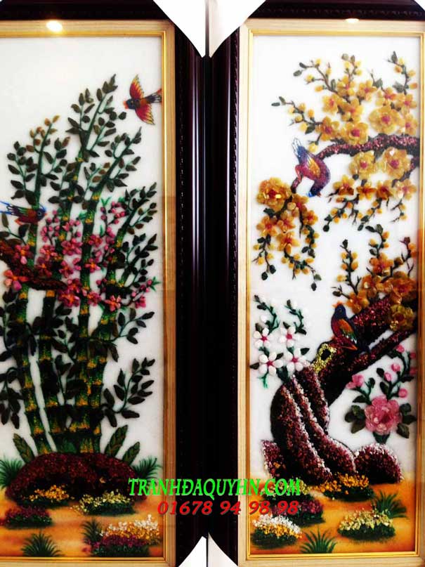 bộ tứ quý hồng cúc trúc mai