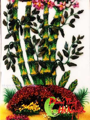 tranh đá quý bộ tứ quý