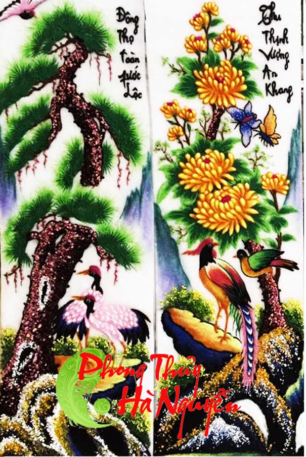 tranh tứ quý tùng cúc trúc mai
