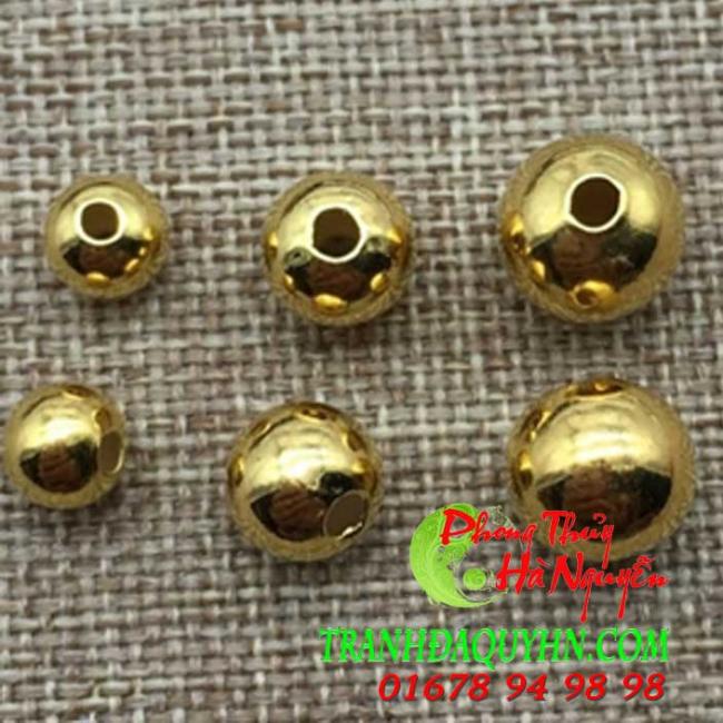 charm bi trơn bạc mạ vàng phụ kiện bạc làm vòng CB31