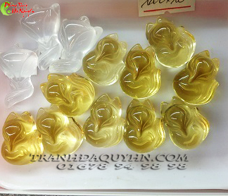 Phụ iện làm vòng tay và vòng cổ hồ ly đá thạch anh vàng-phong thủy hà nguyễn