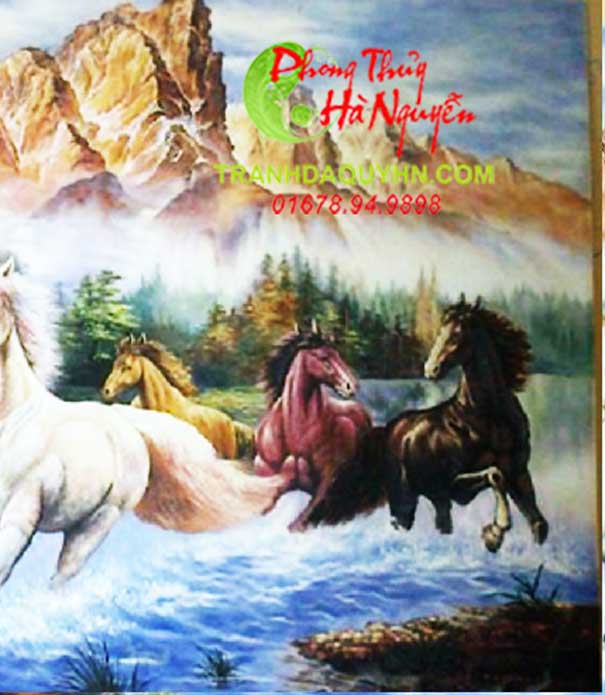 tranh đá quý bát mã truy phong