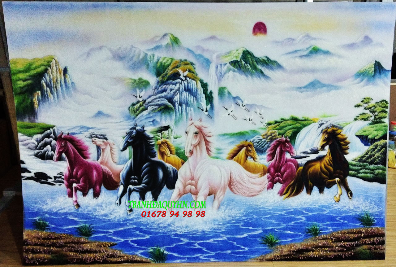 tranh đá quý bát mã