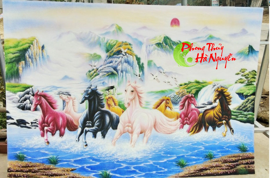 tranh đá quý bát mã - tranh đá quý đẹp