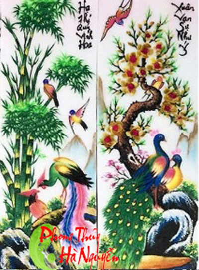 tranh đá quý tứ quý đẹp