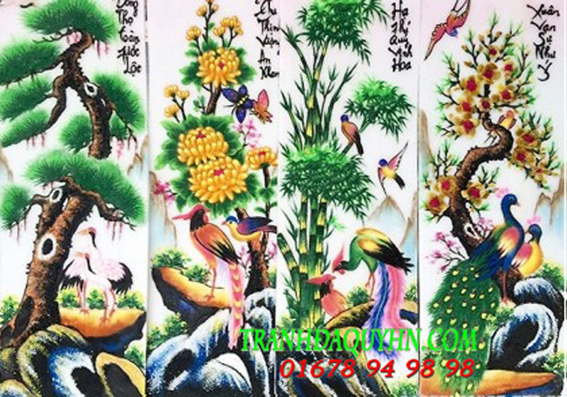 tranh đá quý tứ quý đẹp