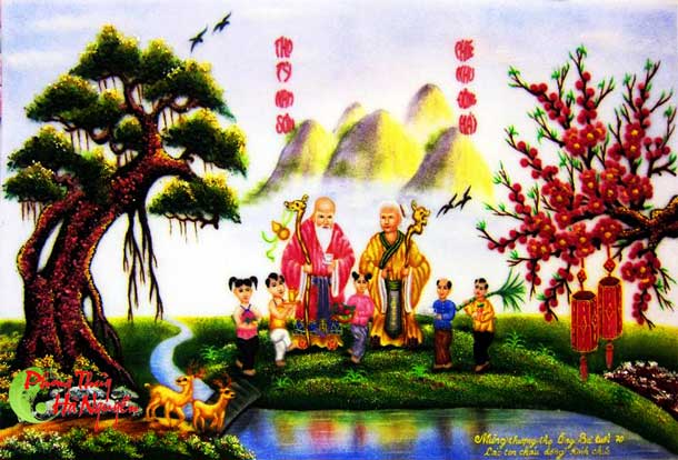 Quà mừng thọ mẹ - tranh đá quý