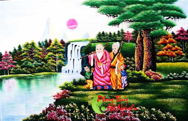 Quà mừng thọ cha - tranh đá quý