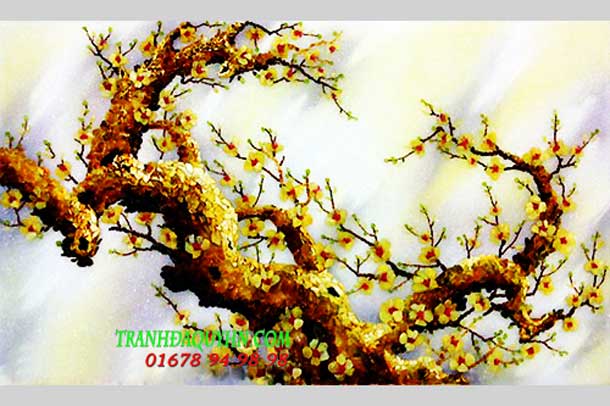 Tranh đá quý mai thế chữ tâm