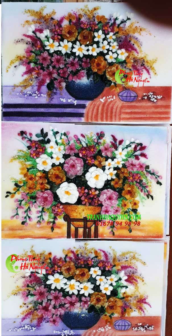 tranh đá quý hoa xếp