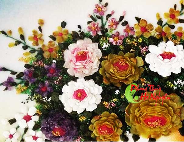 tranh đá quý hoa xếp