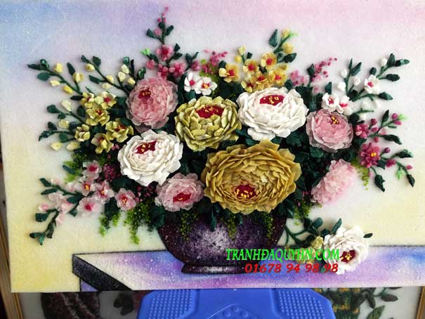 tranh đá quý hoa xếp