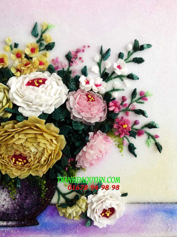 tranh đá quý hoa xếp