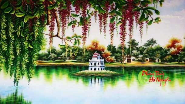 Tranh đá quý phong cảnh hồ gươm