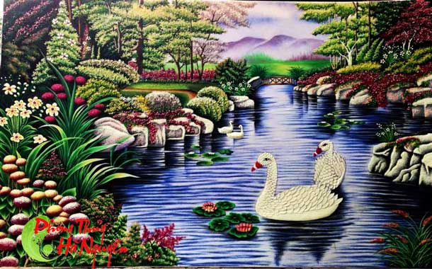 Quà tặng đám cưới - tranh đá quý