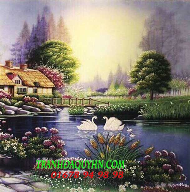 quà tặng đám cưới - tranh đá quý