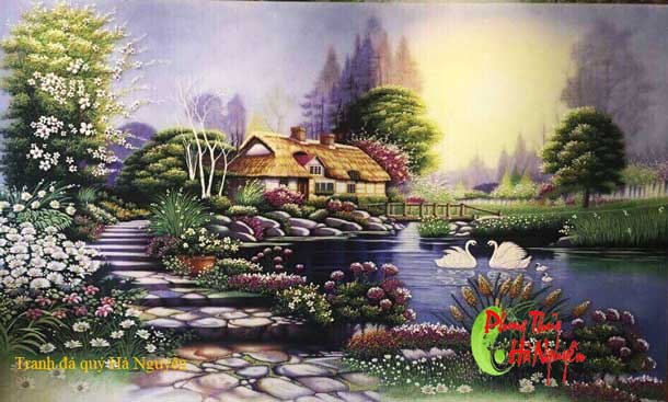 quà tặng đám cưới - tranh đá quý