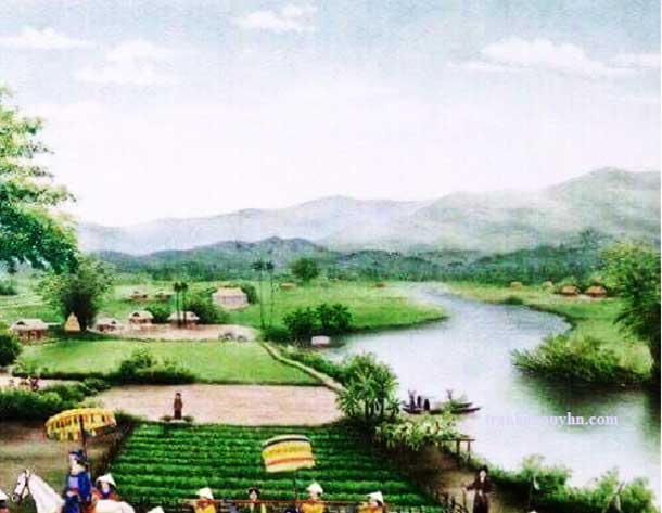 Tranh đá quý phong cảnh làng quê