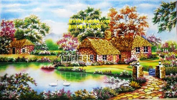 Quà tặng đám cưới - tranh đá quý