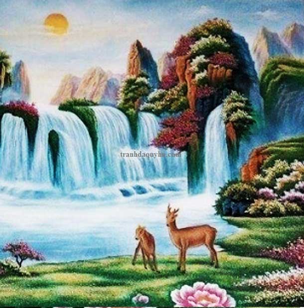 Tranh đá quý phong cảnh non nước