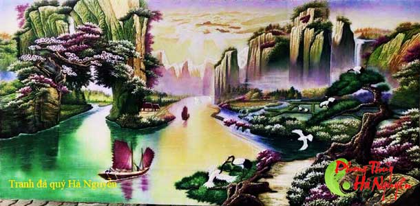 Tranh đá quý phong cảnh non nước