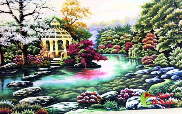 Tranh đá quý phong cảnh non nước
