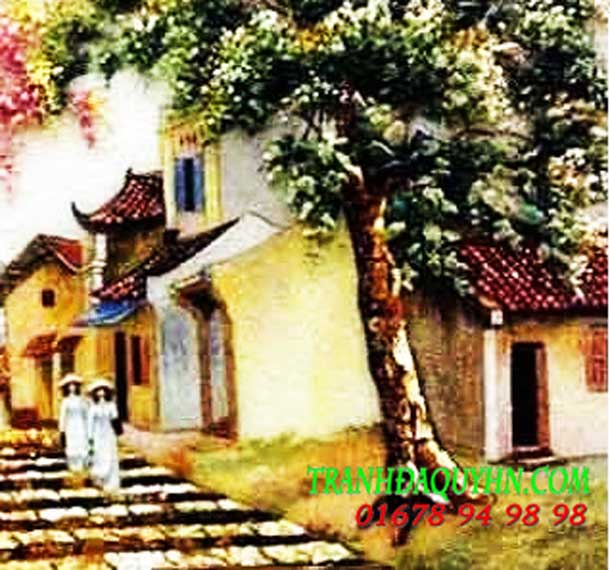 Tranh đá quý phong cảnh phố cổ