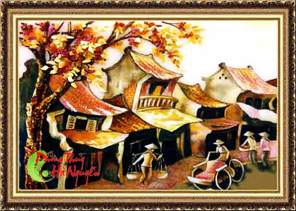 Tranh đá quý phong cảnh phố cổ