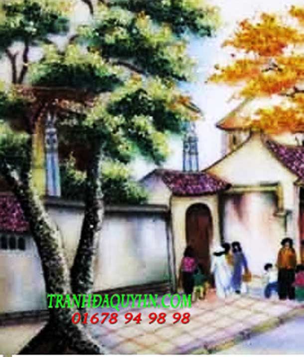 Tranh đá quý phong cảnh phố cổ
