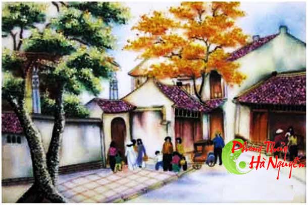 Tranh đá quý phong cảnh phố cổ