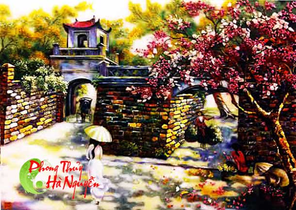 Tranh đá quý phong cảnh phó cổ