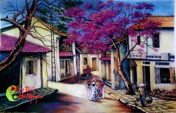 Tranh đá quý phong cảnh phố cổ