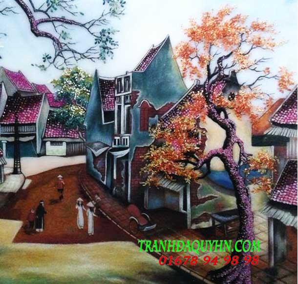 Tranh đá quý phong cảnh phố cổ 