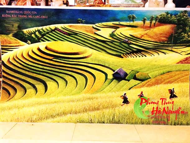 Tranh đá quý phong cảnh ruộng bậc thang