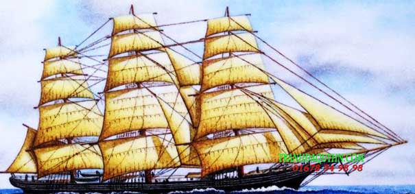 tranh đá quý thuận buồm xuôi gió