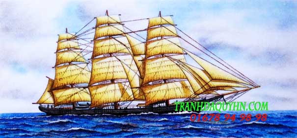 tranh đá quý thuận buồm xuôi gió