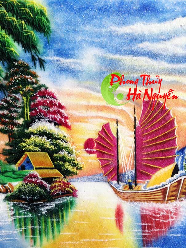 tranh đá quý thuận buồm xuôi gió