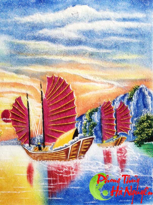 tranh đá quý thuận buồm xuôi gió