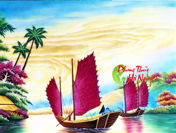 tranh đá quý thuận buồm xuôi gió