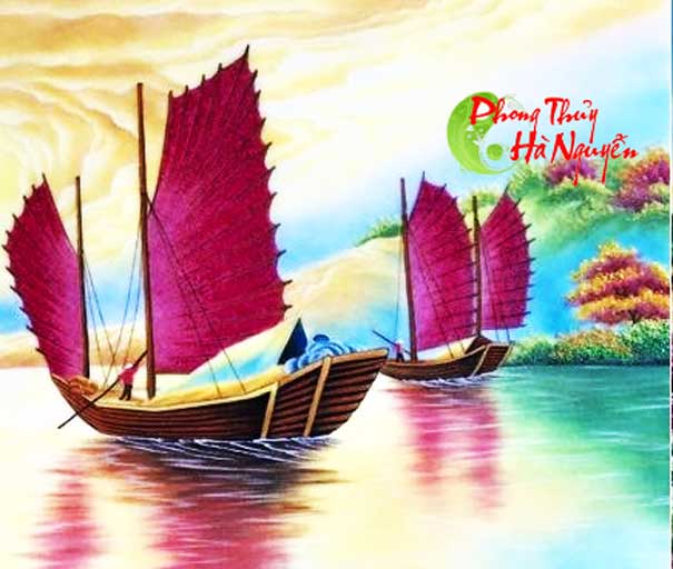Quà tặng khai trương - tranh đá quý thuận buồm xuôi gió