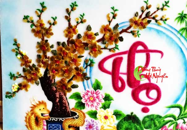 tranh đá quý tranh chữ thọ