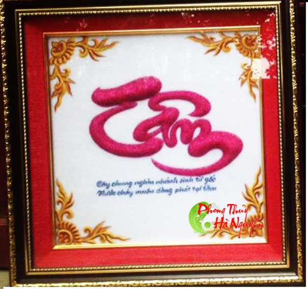 tranh đá quý tranh chữ tâm