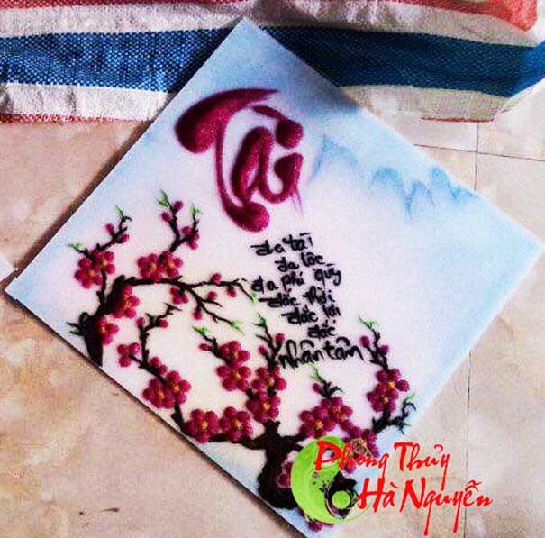 tranh đá quý tranh chữ tài