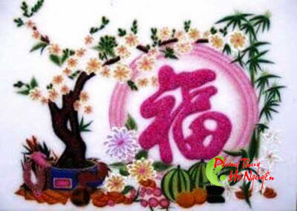 tranh đá quý tranh chữ