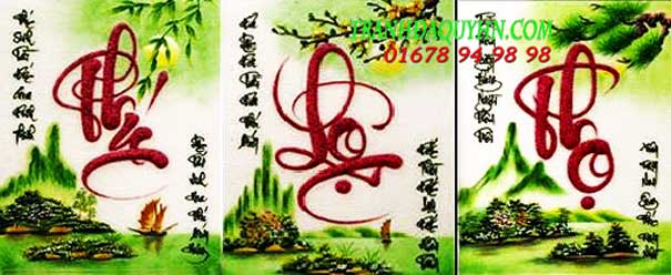 Qùa tặng mừng thọ - tranh đá quý tranh chữ