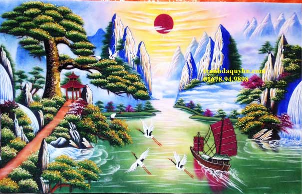 tranh đá quý thuận buồm xuôi gió