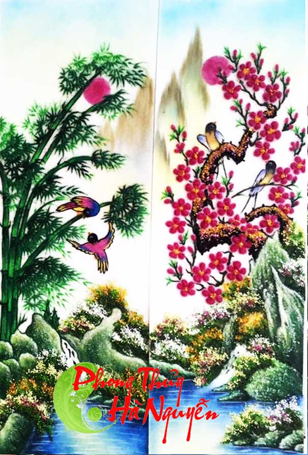 bộ tứ quý tùng cúc trúc đào