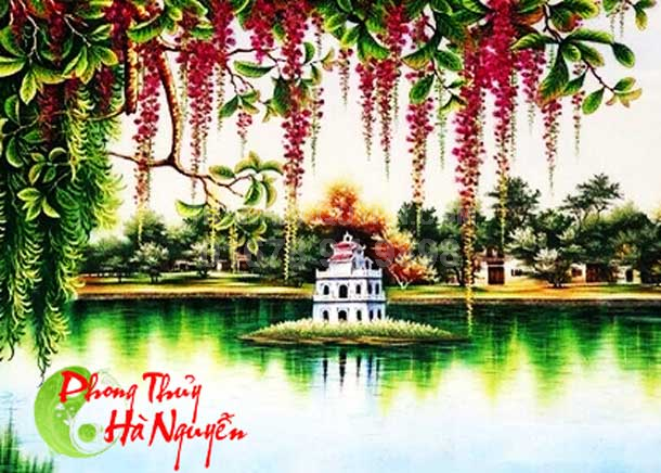 Tranh đá quý phong cảnh hồ gươm HG1 giá 2.250.000 vnđ